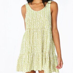 CITRINE Swim Playa Dress Size Medium New Tiered Beach Floral Mini Vacation